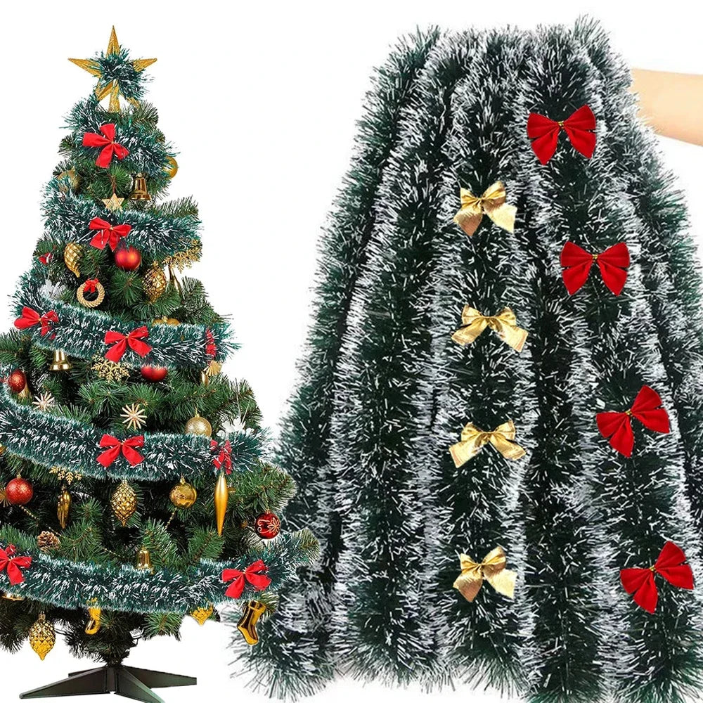 Christmas Tinsel Garlands Decoration Bar Tops Ribbon Garland with