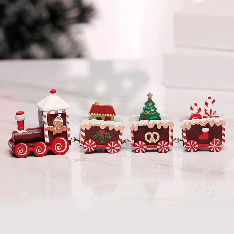 Christmas Wooden Train 2024 Xmas Ornament Merry Christmas Decorations