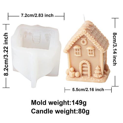 3D Christmas House Candle Silicone Mold DIY Creative Cabin Log Cabin