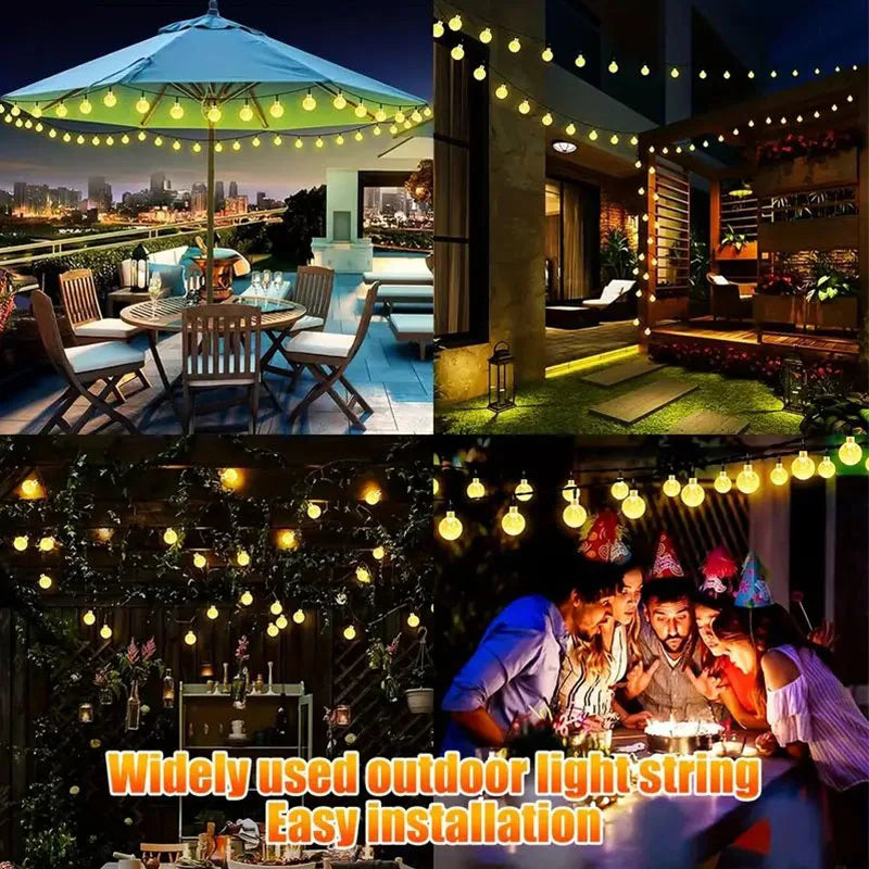 5M 20LED String Light Solar Crystal Ball LED Fairy String Lights