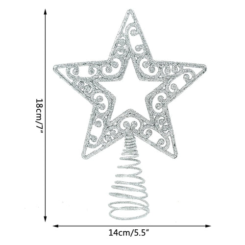 Christmas Tree Top Star Hollowed-Out Xmas Tree Top Sparkle Star