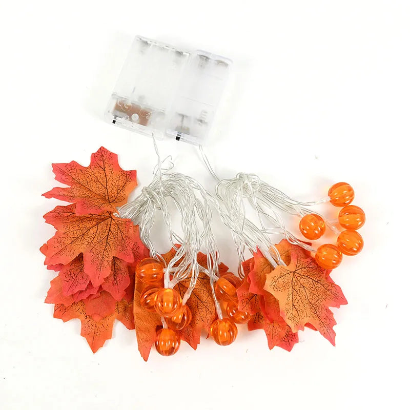 3M 20LED Pumpkin Maple Leaves Light String Garland Battery Powered