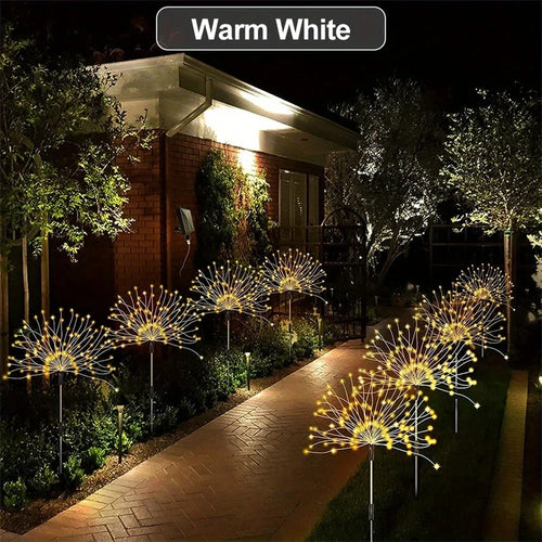 1/2/4PCS Solar Firework Light Waterproof Outdoor 8 Lighting Modes