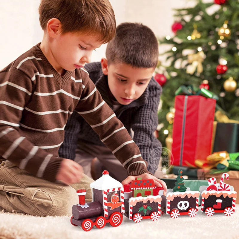 Christmas Wooden Train Merry Christmas Decorations for Home 2023 Xmas