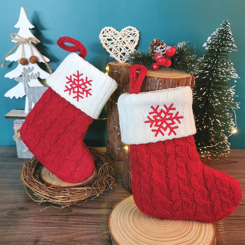 Letters Christmas Stocking New Knitting Christmas Tree Pendant