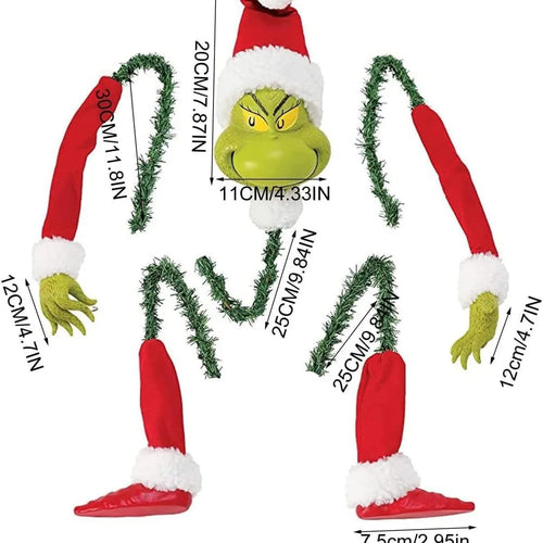 Hot Selling Christmas Tree Grinch Ornaments Funny Green Hair Monster