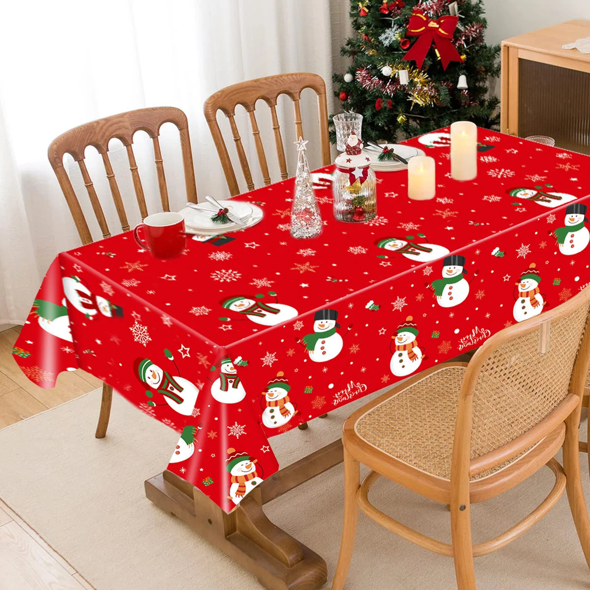 Christmas Tablecloth Merry Christmas Decorations For Home 2024 Navidad