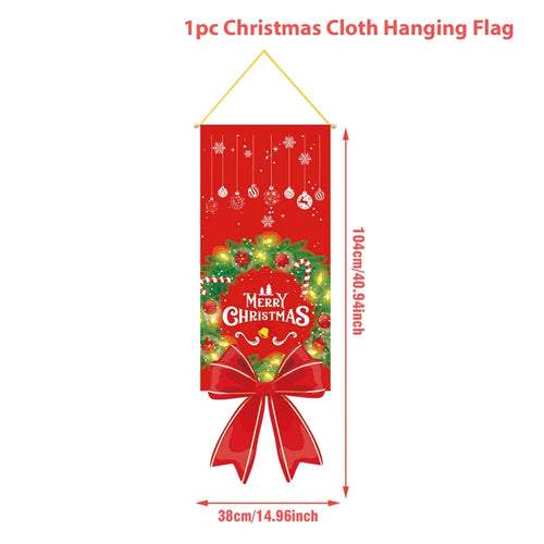 Christmas Hanging Flag Decoration Merry Cristmas Decor for Home 2024