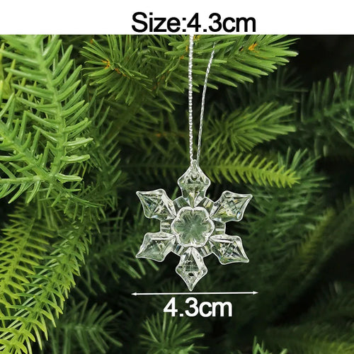 5pcs Christmas Home Decorations Crystal Acrylic Ornaments Snowflake