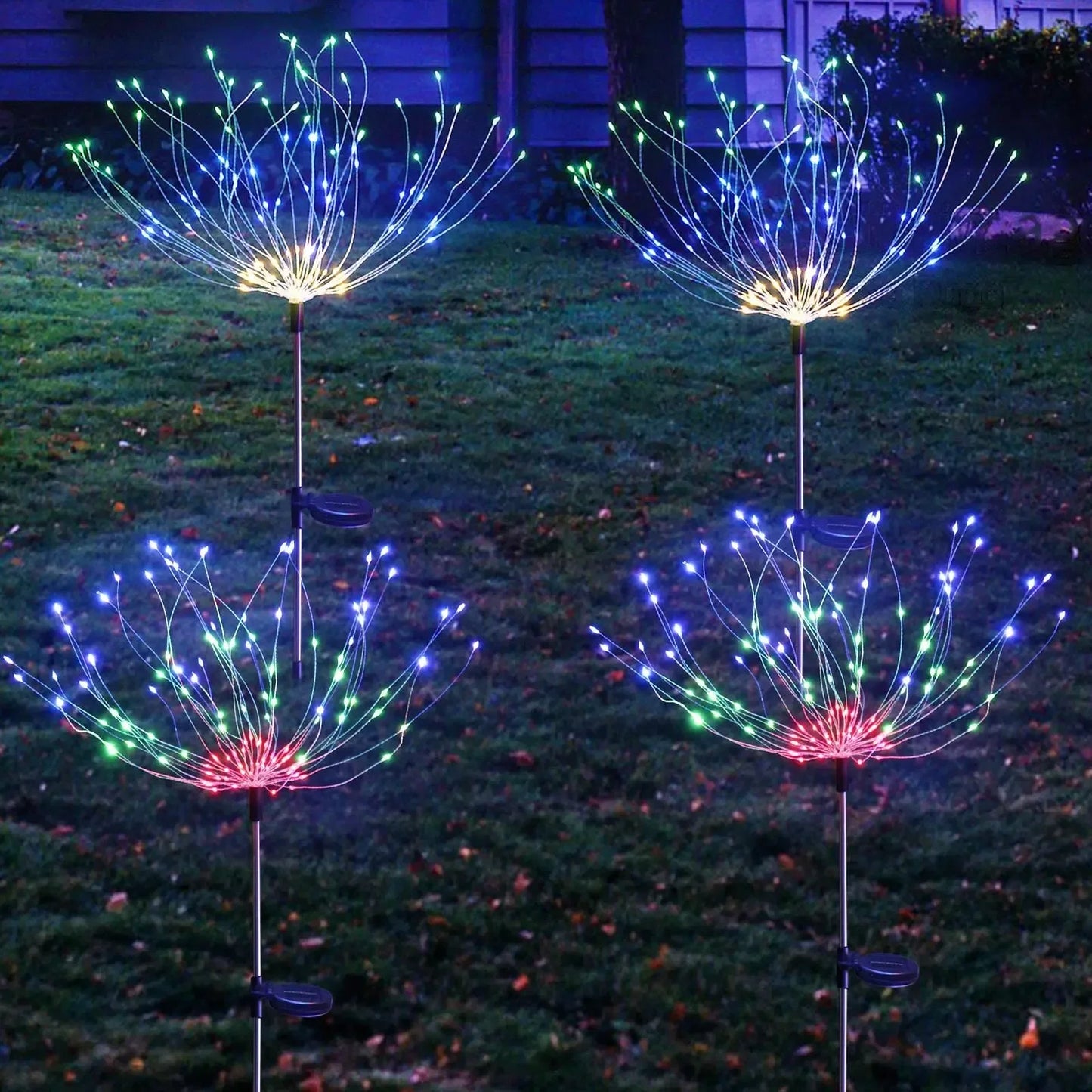 Outdoor LED Firework Lights Waterproof Solar Garland Light Garden Xmas