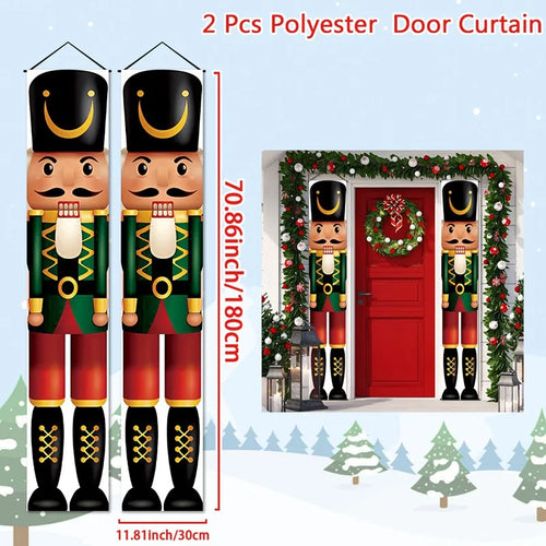 Merry Christmas Door Banner Decoration 2024 Christmas Decor for Home