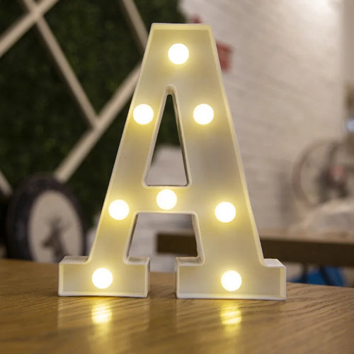 Alphabet Letter LED Lights Luminous Number Lamp Decor  Battery Night