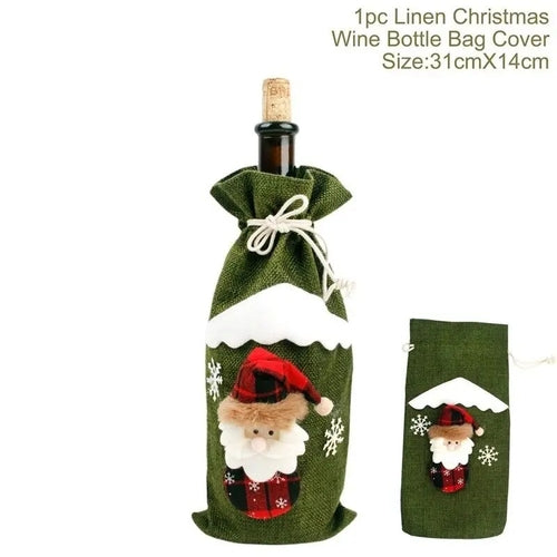 Creative Christmas Wine Bottle Set Golden Velvet Dress Wine Bottle