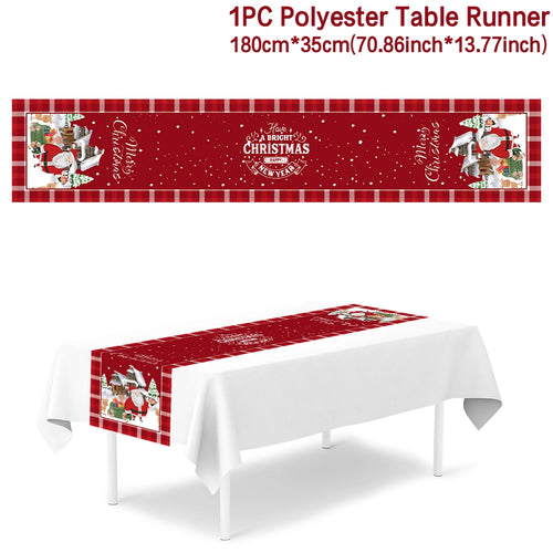 Christmas Polyester Table Runner Merry Christmas Decoration For Home