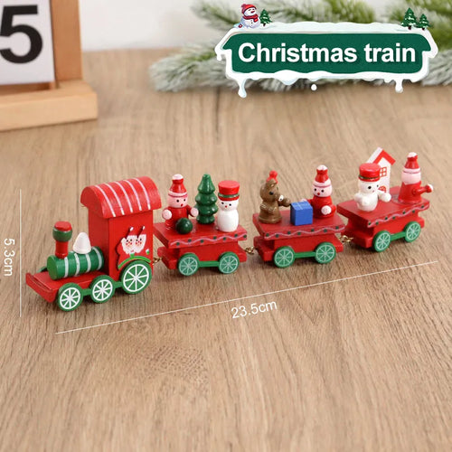 Christmas Wooden Train Merry Christmas Decorations for Home 2023 Xmas