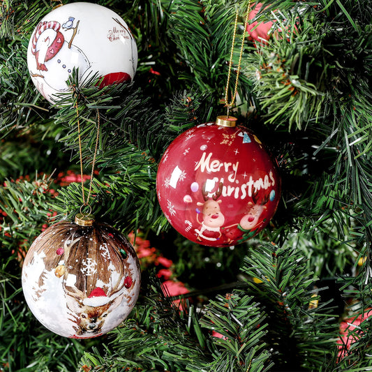 3pcs 8cm Christmas Balls Original Gifts Christmas Decoration 2024