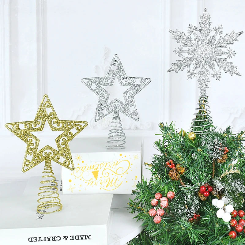 Christmas Tree Top Star Hollowed-Out Xmas Tree Top Sparkle Star