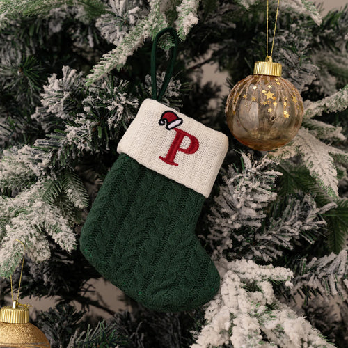 Christmas ornaments letter knitted socks Embroidered puppy footprint