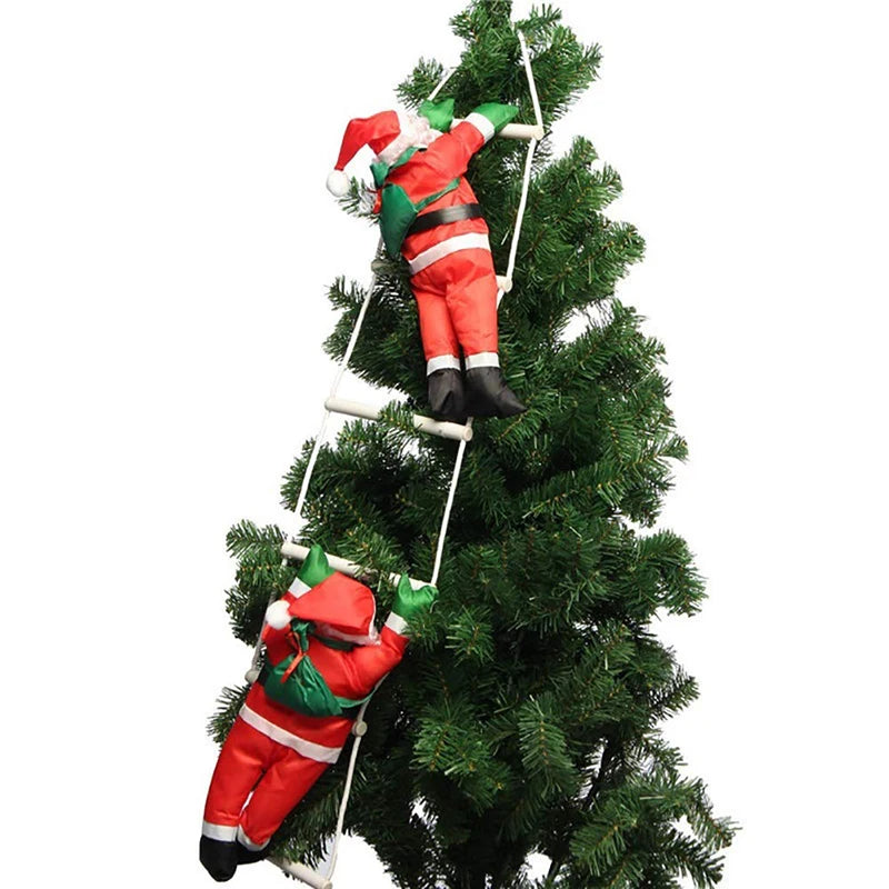 Santa Claus Climbing Ladder Ornaments Xmas Tree Santa Claus Climbing