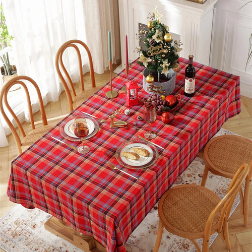 Christmas Themed Checkered Tablecloth, Suitable For Holiday Parties,