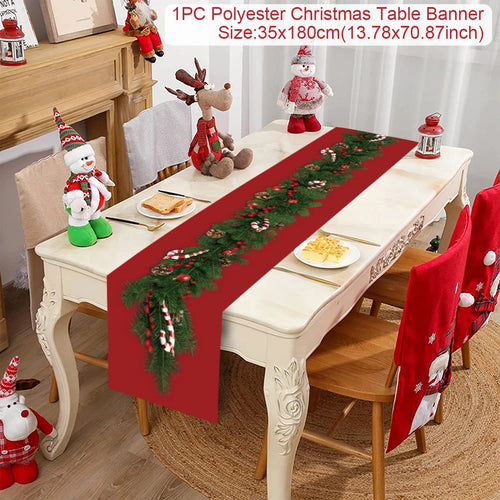 Christmas Polyester Table Runner Merry Christmas Decoration For Home