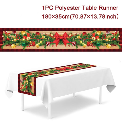 Christmas Polyester Table Runner Merry Christmas Decoration For Home