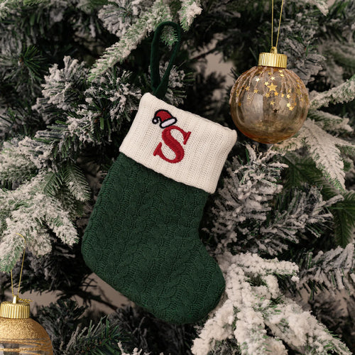 Christmas ornaments letter knitted socks Embroidered puppy footprint