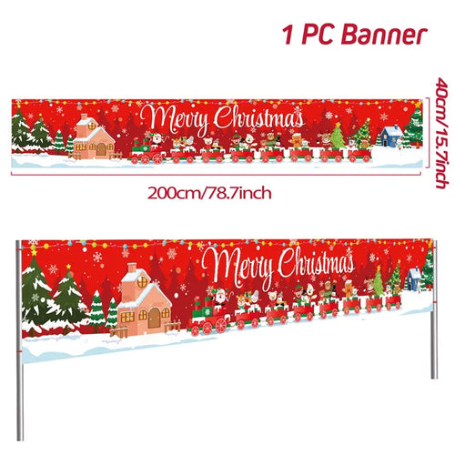 Christmas Outdoor Banner Flag Merry Christmas Decoration for Home 2023