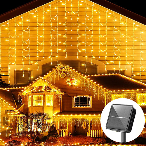 Solar Icicle String Lights 3.5M LED Waterproof Eaves Decor Light