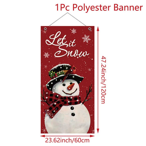 Christmas Hanging Flag Porch Door Banner Christmas Decorations For