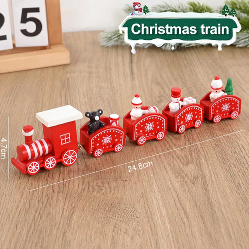 Christmas Wooden Train Ornament Merry Christmas Decoration For Home