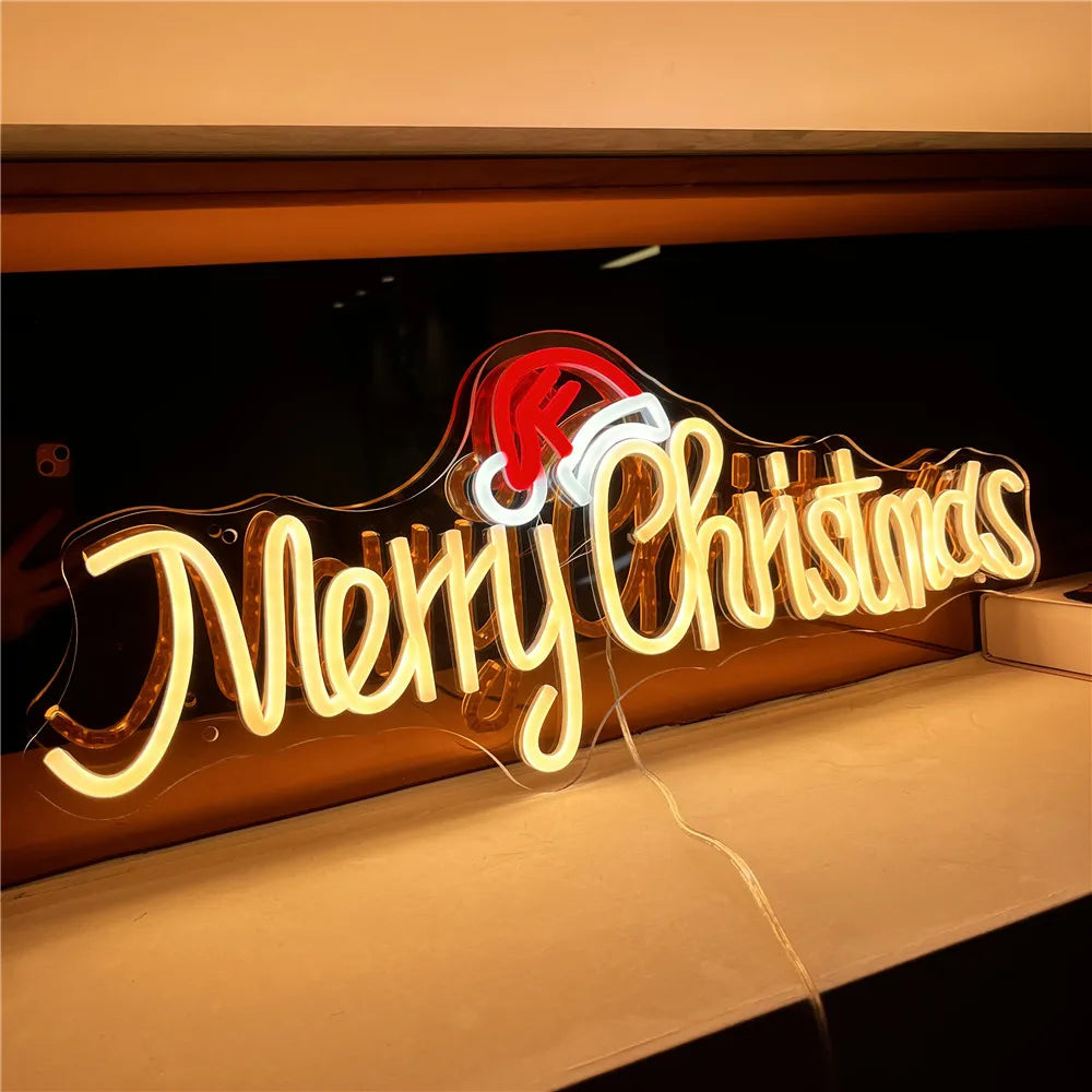 Merry Christmas Neon Sign Large LED Chrismas Lights Sign for Christmas