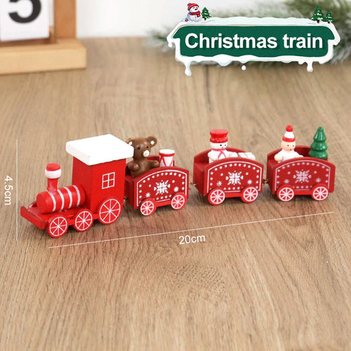 Christmas Wooden Train Ornament Merry Christmas Decoration For Home