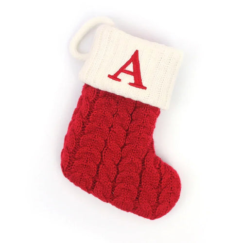 Letters Christmas Stocking New Knitting Christmas Tree Pendant