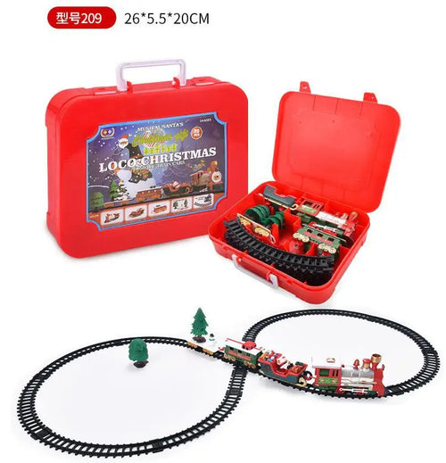 Electric Christmas Train Toys Gifts for Kids Railway Cars Racing