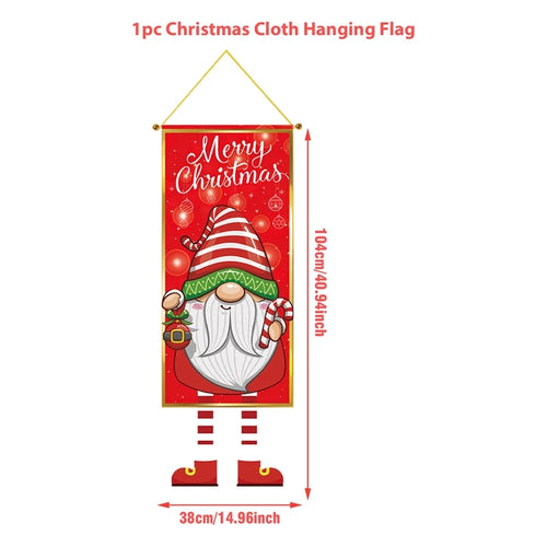 Christmas Hanging Flag Decoration Merry Cristmas Decor for Home 2024