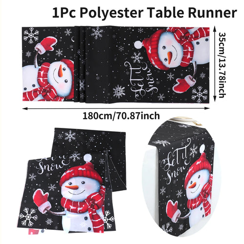 Christmas Polyester Table Runner Merry Christmas Decoration For Home