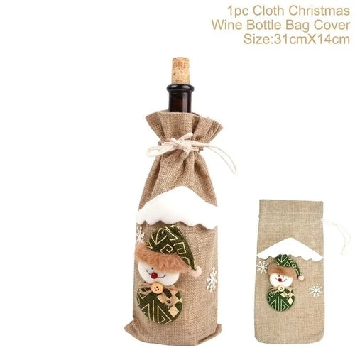 Creative Christmas Wine Bottle Set Golden Velvet Dress Wine Bottle