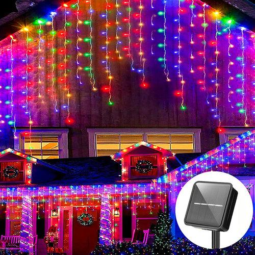 Solar Icicle String Lights 3.5M LED Waterproof Eaves Decor Light