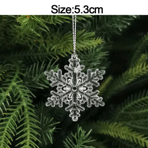 5pcs Christmas Home Decorations Crystal Acrylic Ornaments Snowflake