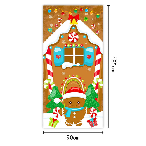 New Year Christmas Background Decoration Hanging Cloth Christmas Door