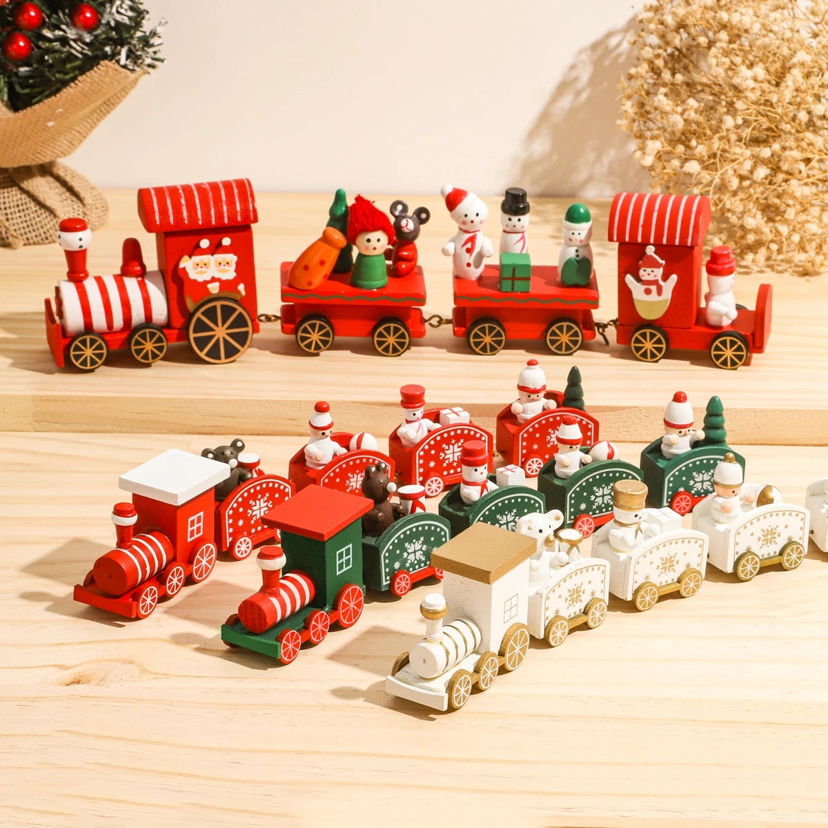 Christmas Wooden Train 2024 Xmas Ornament Merry Christmas Decorations