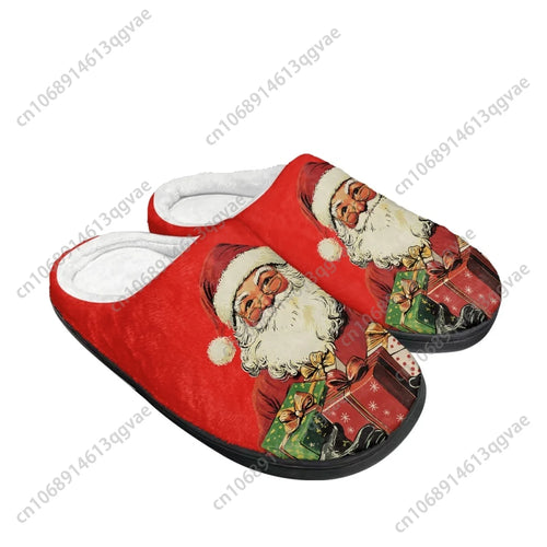 2025 New Arrival Red Santa Claus Merry Chrismas Home Cotton Slippers