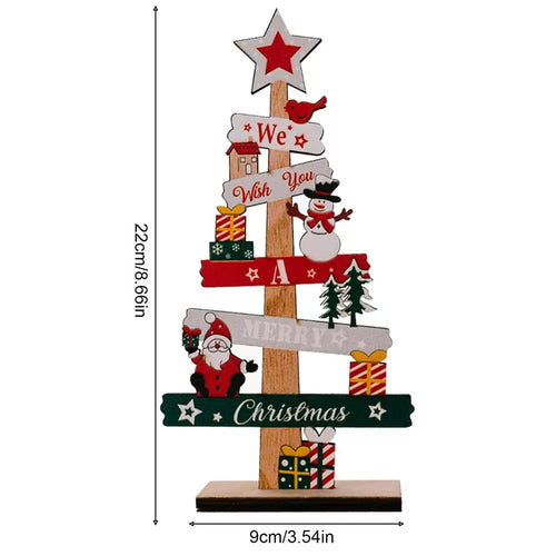 Desktop Christmas Tree Santa Claus DIY Decoration Wooden Christmas