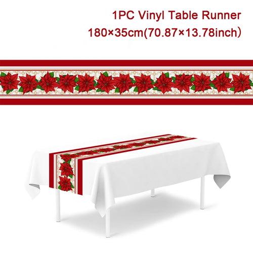 Christmas Polyester Table Runner Merry Christmas Decoration For Home