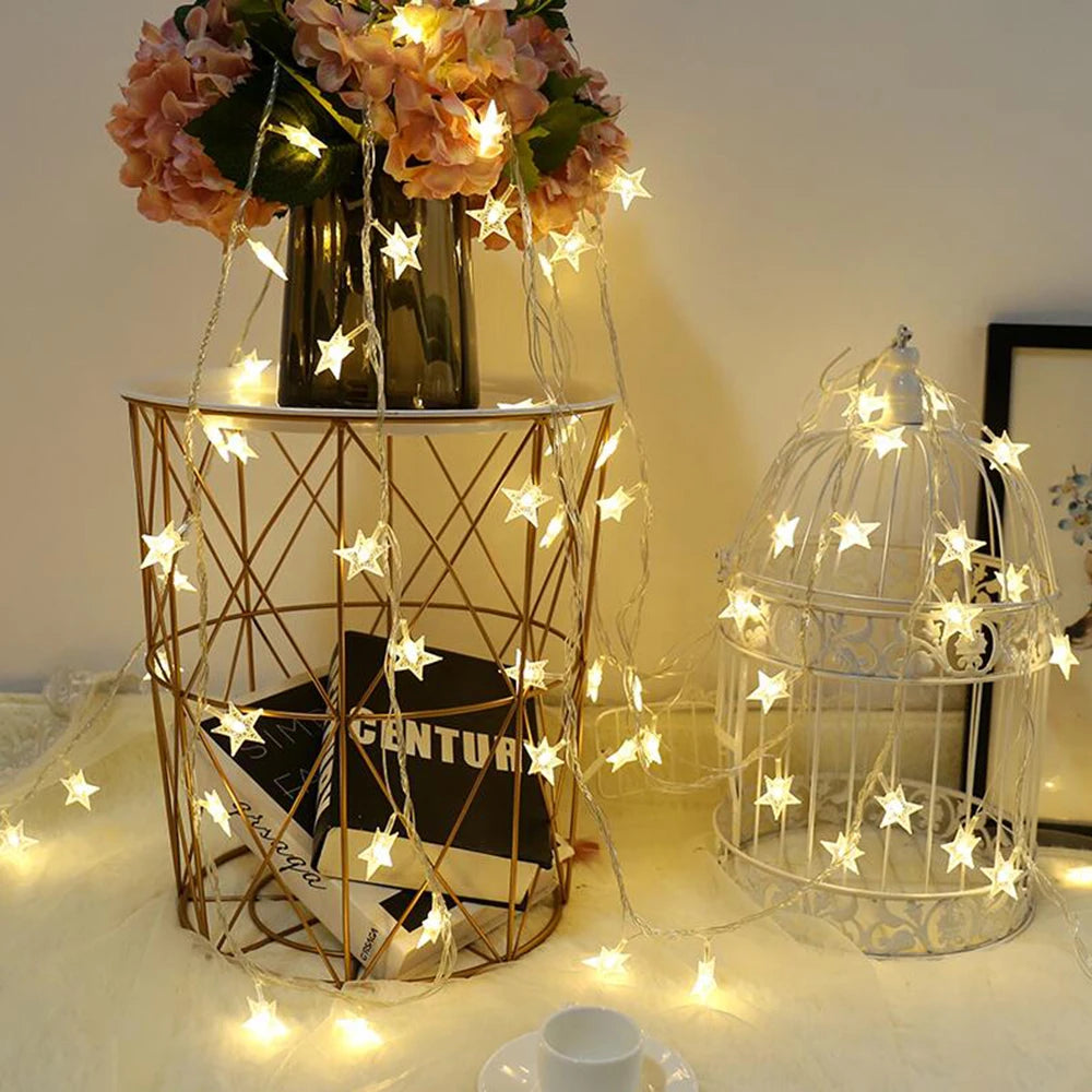 LED String Lights Outdoor Star Chain Lights Garland Lights Bulb Fairy