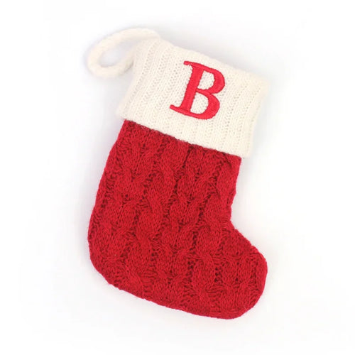 Letters Christmas Stocking New Knitting Christmas Tree Pendant