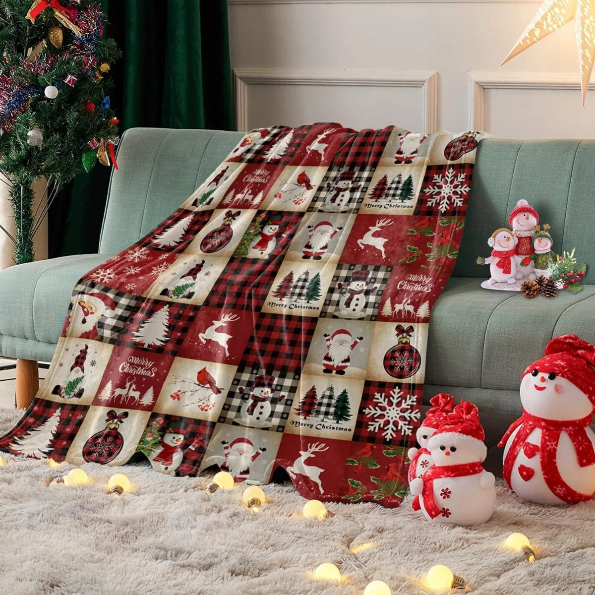 Christmas Soft Throw Blanket Soft Lightweight Flannel Fleece Blanket