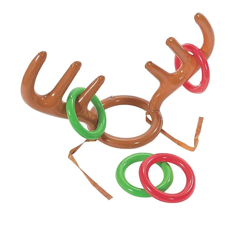 Inflatable Reindeer Antler Hat Ring Toss Game Kids Gift Christmas