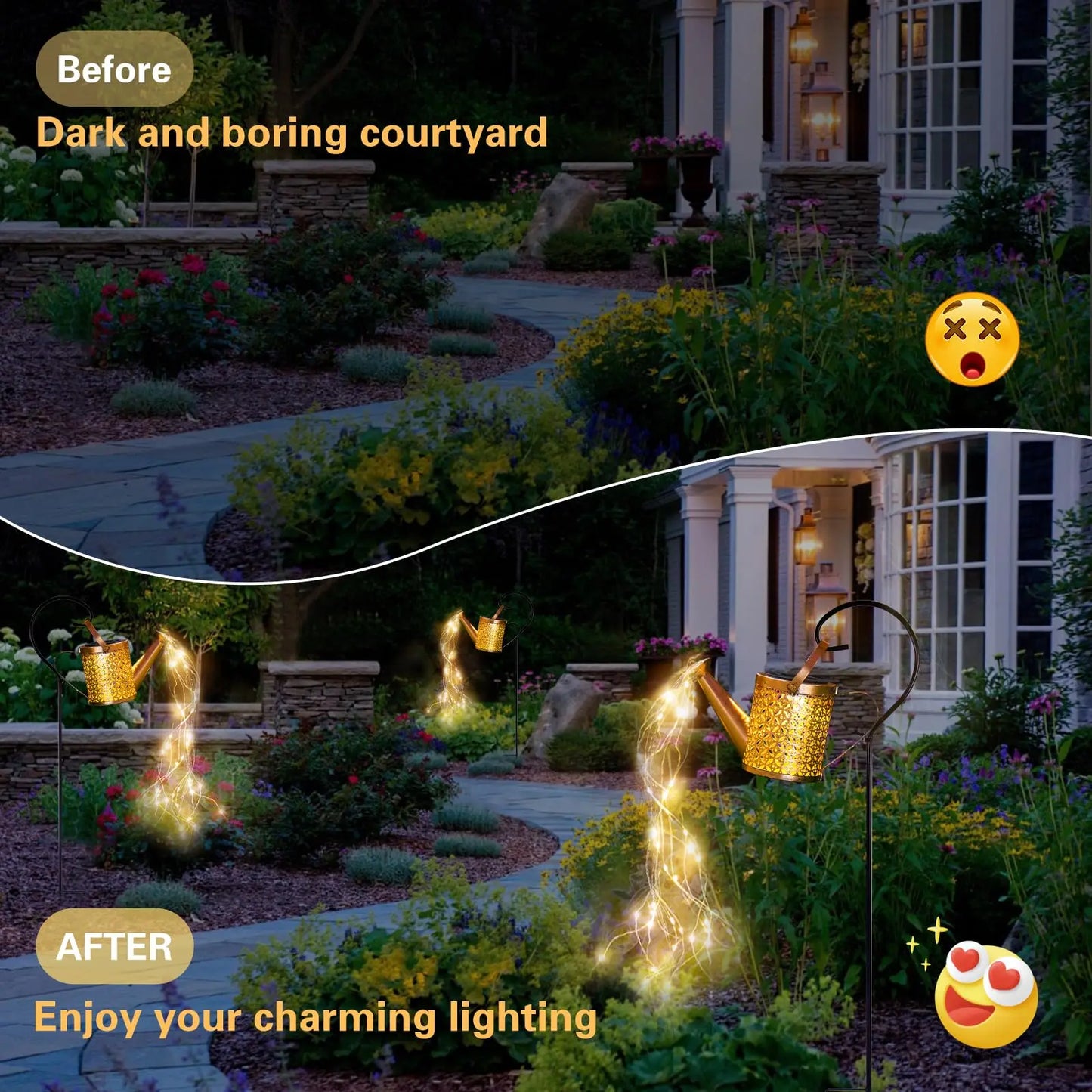 LED Solar Garden Lights Outdoor Waterproof Hanging Lights for Gardens